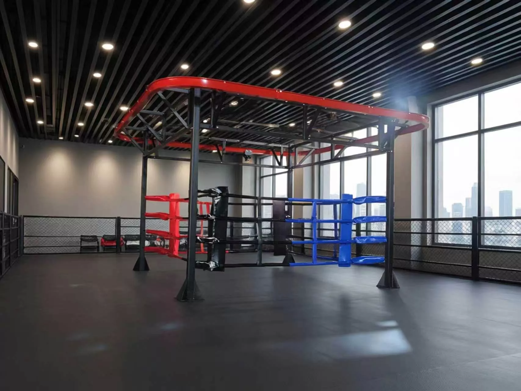 Adakah anda ingin menggabungkan ring sparring, kerja beg berat dan latihan kecergasan berfungsi pada satu peralatan?