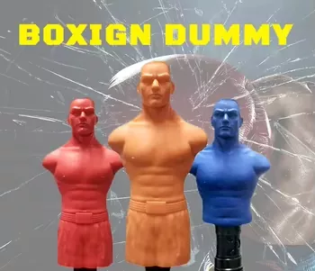 Free-standing boxing training dummy with human-like shape for solo practice